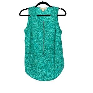 MICHAEL Michael Kors Teal Sleeveless Top with Zipper Detail XS